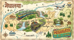 Meghalaya tour road map